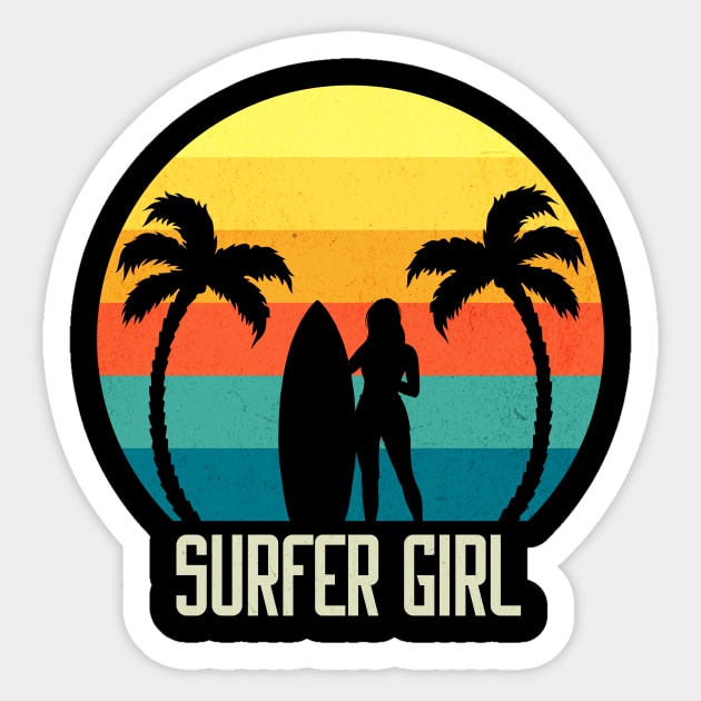 Surfer Girl Surfboard Sticker by yesorno